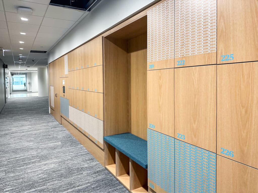 Smart Lockers with Integrated Seating